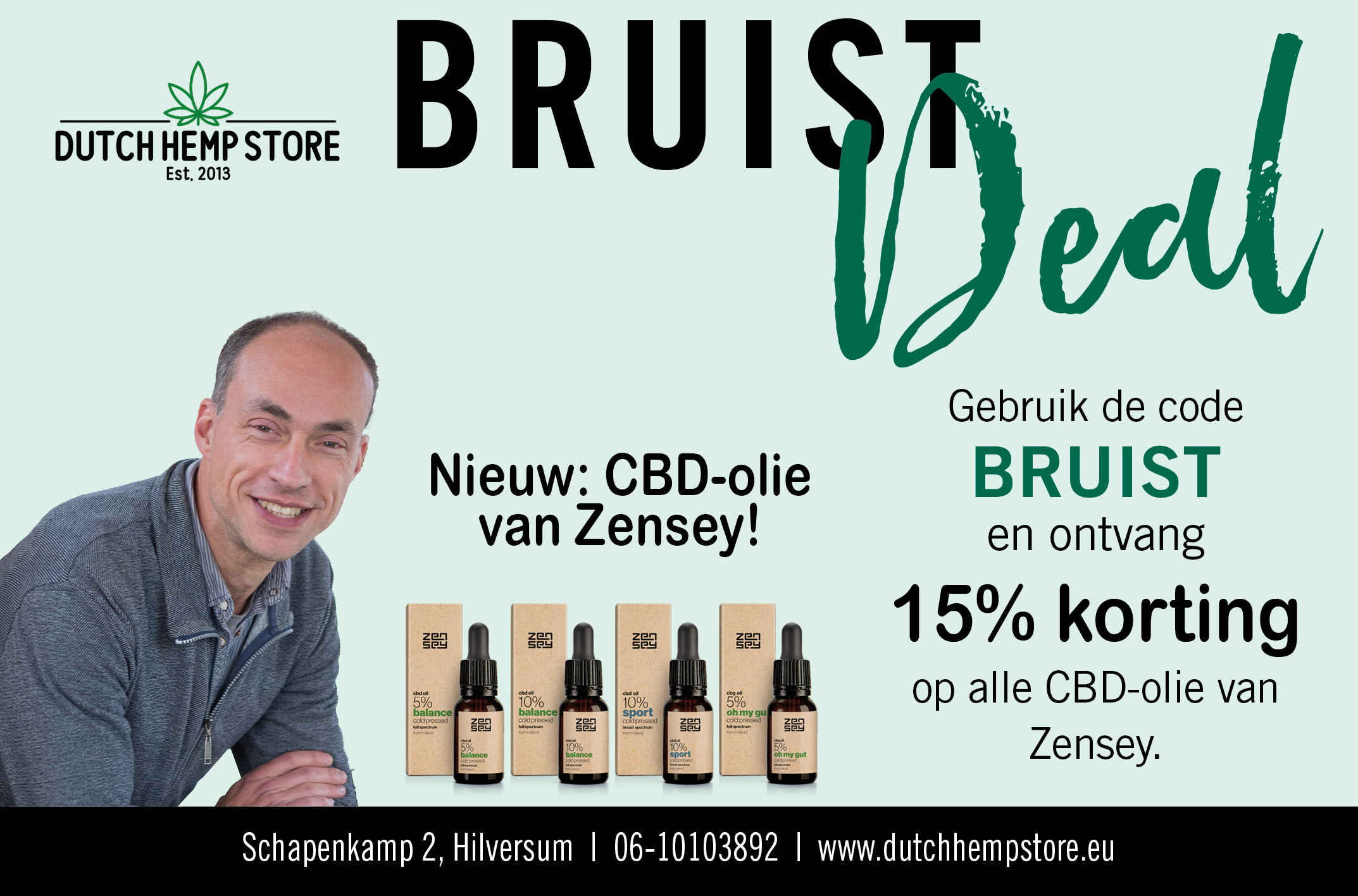 15% korting op alle CBD-olie van Zensey.